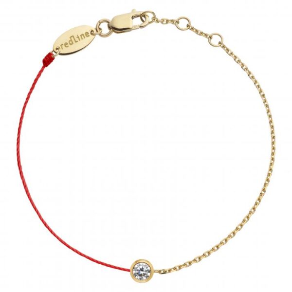 Redline 1/2 Chain Bracelet Pure Diamond 0.10 Carat Set Closed Yellow Gold