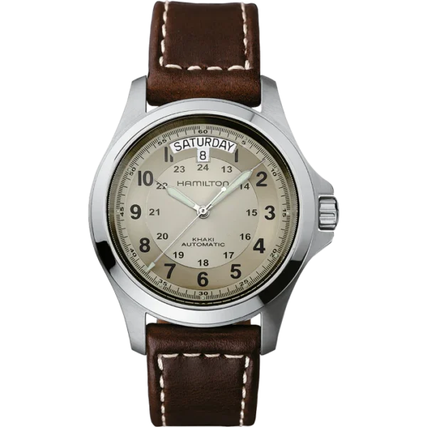 hamilton khaki field king automatic beige dial men's watch h64455523