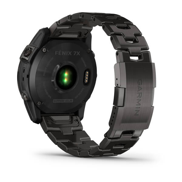 fēnix® 7X Sapphire Solar Titane avec revêtement Carbon Gray DLC et bracelet titane Gray DLC