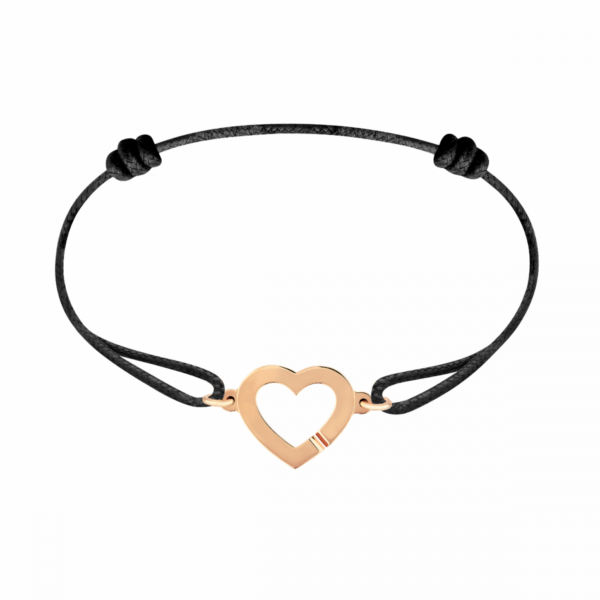 Bracelet on cord Heart R12 rose gold