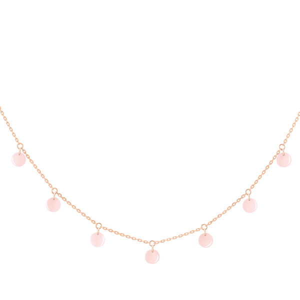Necklace La Brune &amp; La Blonde Polka 11 Pink Opal Gold