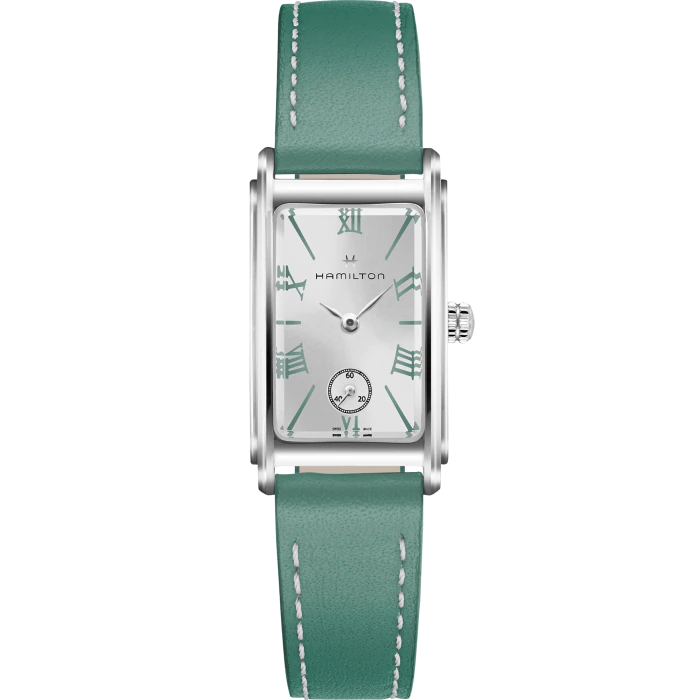 Hamilton American Classic Ardmore Quartz Watch White Dial Green Leather Strap
