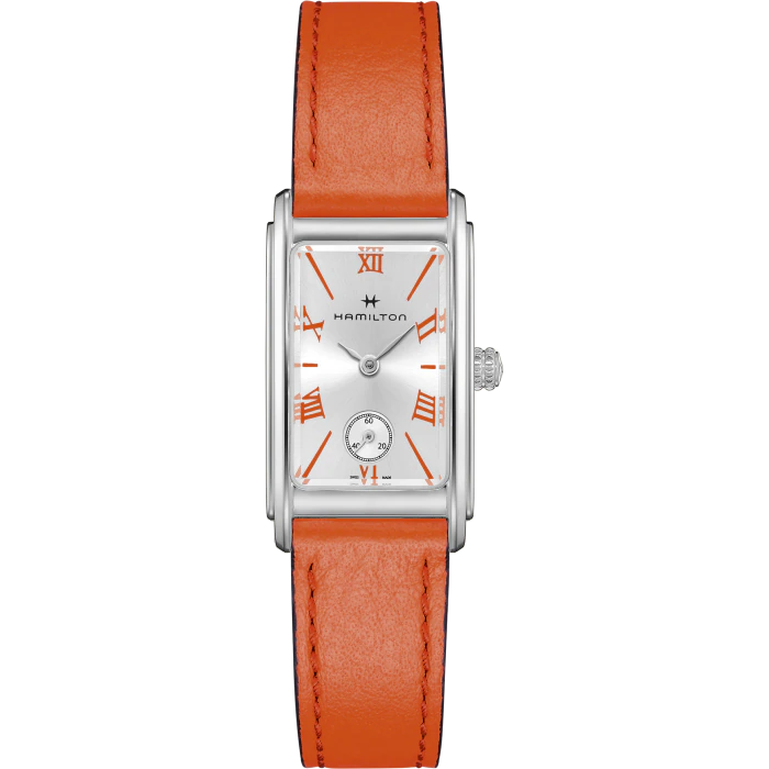 Hamilton American Classic Ardmore Quartz Watch White Dial Orange Leather Strap