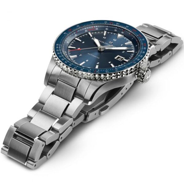 Hamilton Khaki Aviation Converter Auto Watch Steel Bracelet Blue Dial