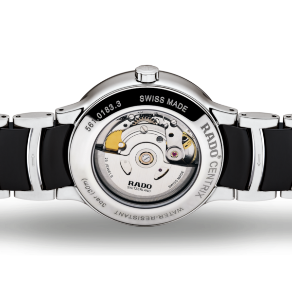 Montre Rado Centrix Automatic Diamonds Cadran Noir Bracelet Acier 38MM