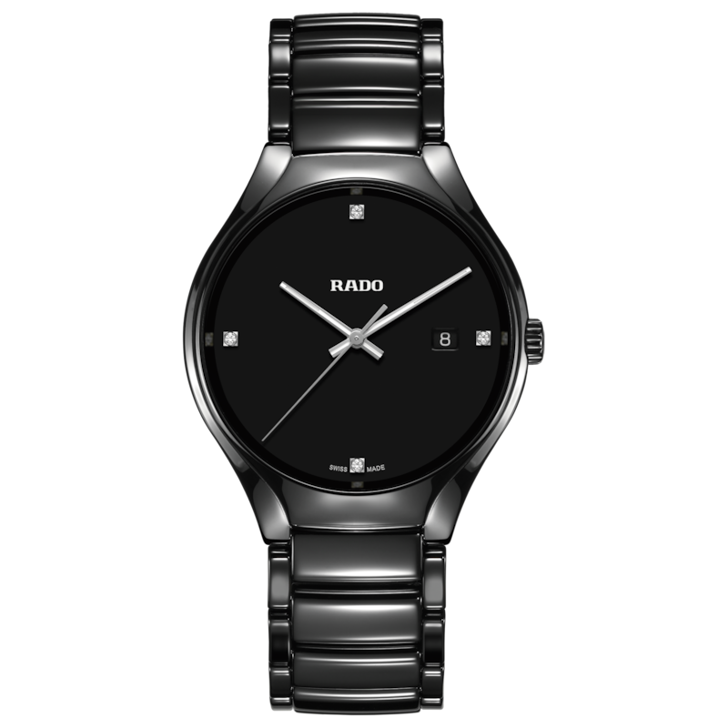 Montre Rado Jubilé Céramique Et Acier Avec 4 Diamants Pour Femme - Montre Bracelet Quartz Luxe