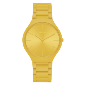 Rado True Thinline Les Couleurs™ Le Corbusier Sunshine Yellow Quartz Watch Ceramic Strap 39MM