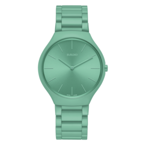 Rado True Thinline Les Couleurs™ Le Corbusier English Green Quartz Watch Ceramic Strap 39MM