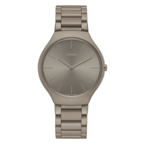 Rado True Thinline Les Couleurs™ Le Corbusier Grey Brown Quartz Watch Ceramic Strap 39MM