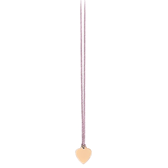 Collier Ginette NY Mini Heart On Silk Or Rose