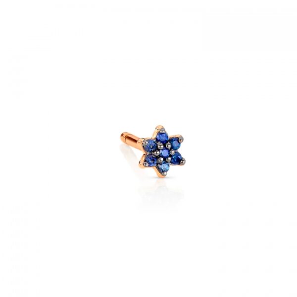 Boucle d'Oreille Ginette NY Solo Mini Sapphire Star Stud Or Rose