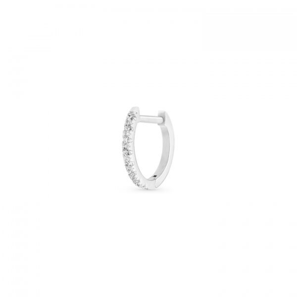 Boucle d'Oreille Ginette NY Be Mine Solo White Diamond Hoop Or Blanc