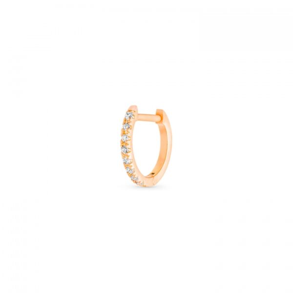 Boucle d'Oreille Ginette NY Be Mine Solo Diamond Hoop Or Rose