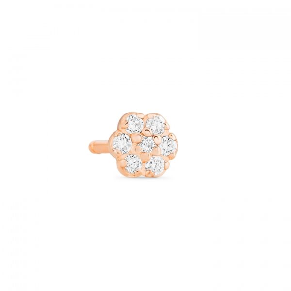 Boucle d'Oreille Ginette NY Be Mine Lotus Solo Diamond Stud Or Rose