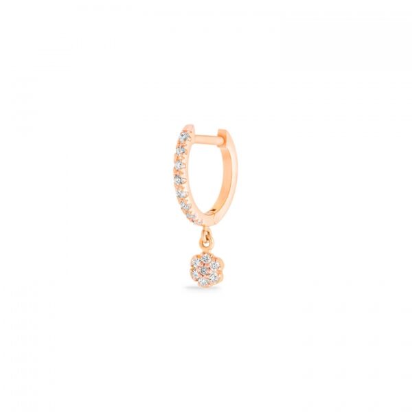 Boucle d'Oreille Ginette NY Be Mine Lotus Solo Diamond Hoop Or Rose