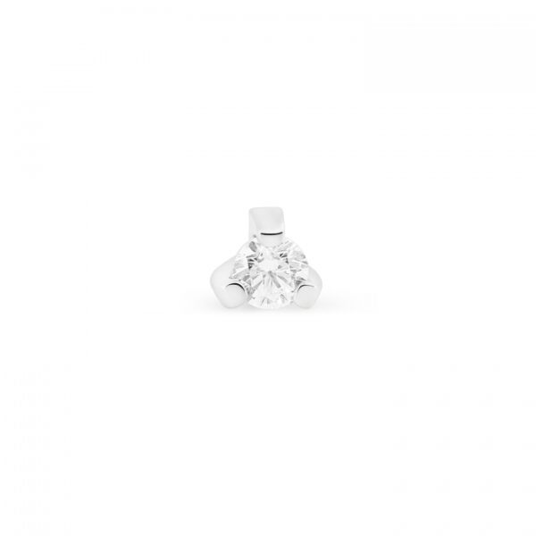 Boucle d'Oreille Ginette NY Be Mine Maria Solo White Diamond Stud Or Blanc