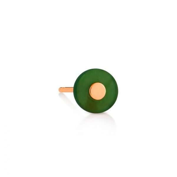 Boucle d'Oreille Ginette NY Solo Donut Jade Stud Or Rose