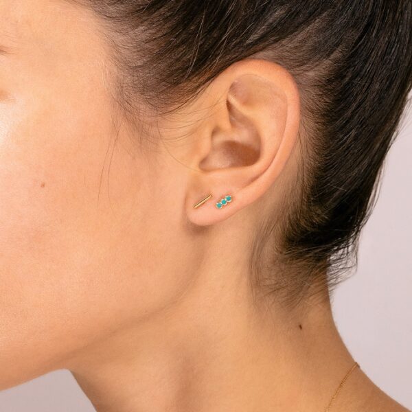Boucle d'Oreille Ginette NY Solo Fallen Sky Strip Stud Or Rose