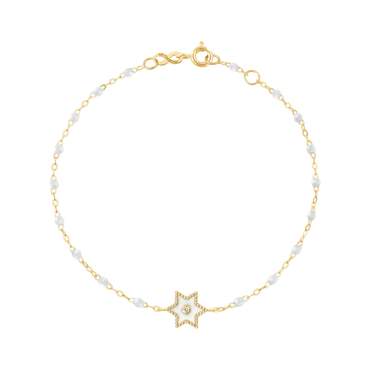 Bracelet gigi CLOZEAU Étoile Star Résine Diamant Or 17cm