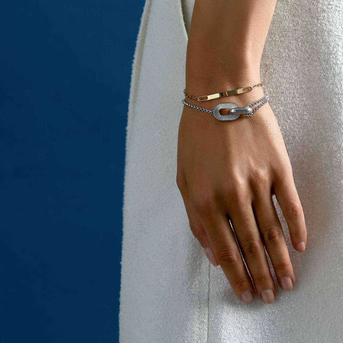 Bracelet Arthus Bertrand Ruban Sur Chaîne Argent Daniel Gerard